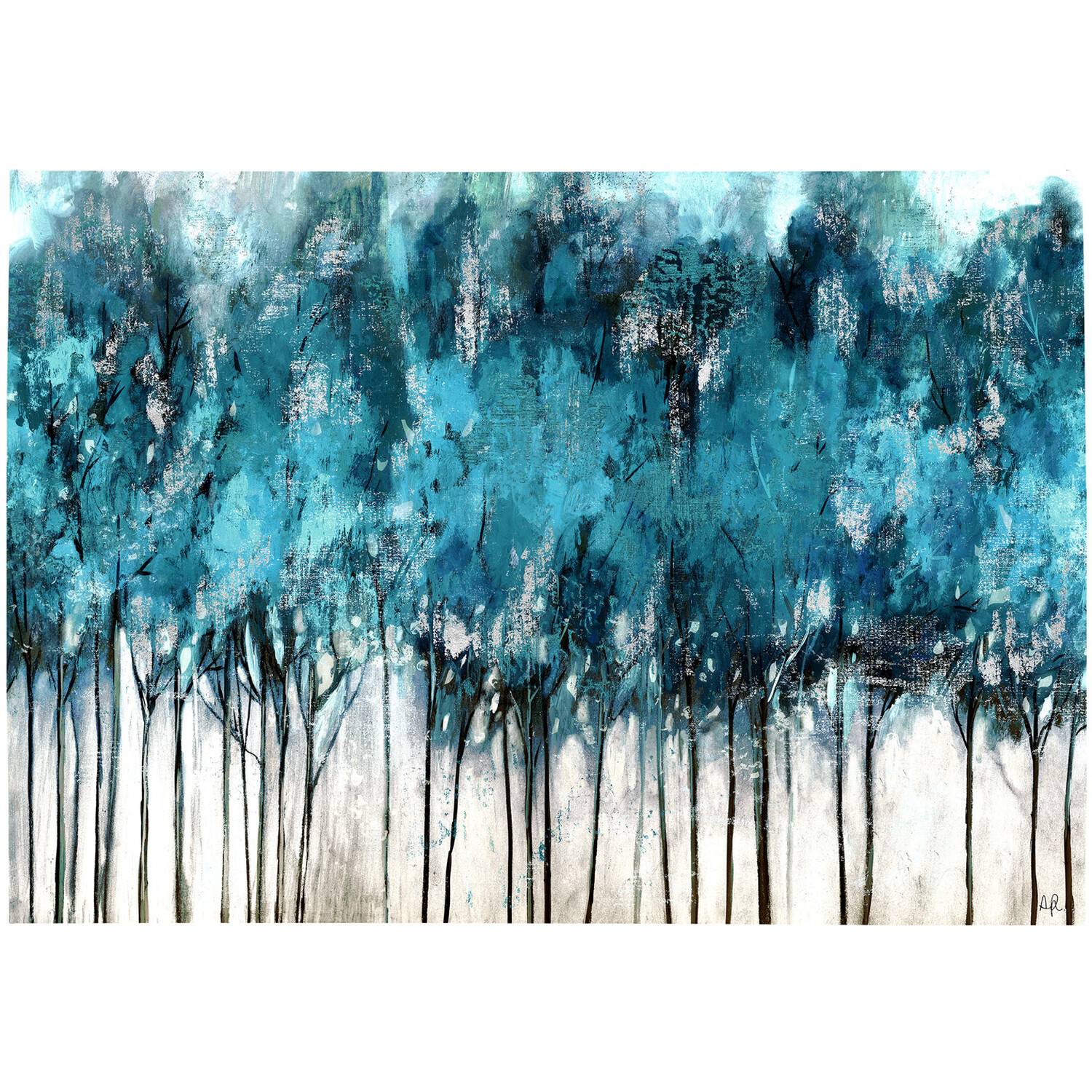 A.Pearce Teal Trees Canvas 70 x 100cm Image