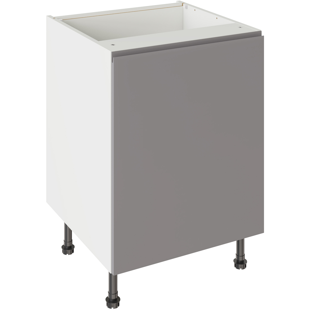 Kitchen Kit J-Pull Gloss Dust Grey Base Kitchen Cabinet Flatpack 600mm Image 1