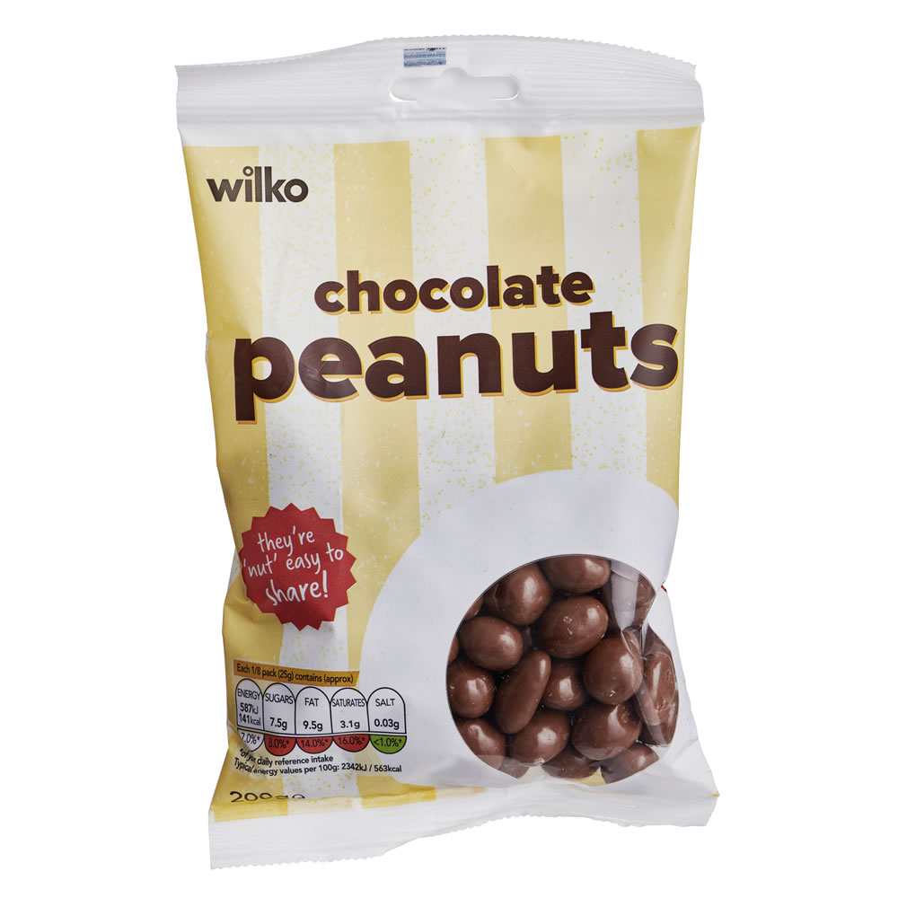 Wilko Chocolate Peanuts Bag 200g Image