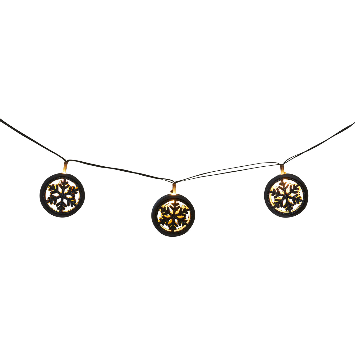 Snowflake LED String Lights - White and Silver Image 3