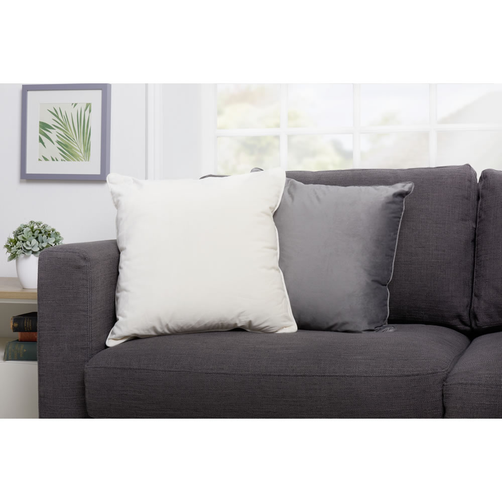 Wilko Cream Velour Cushion 50 x 50cm Wilko