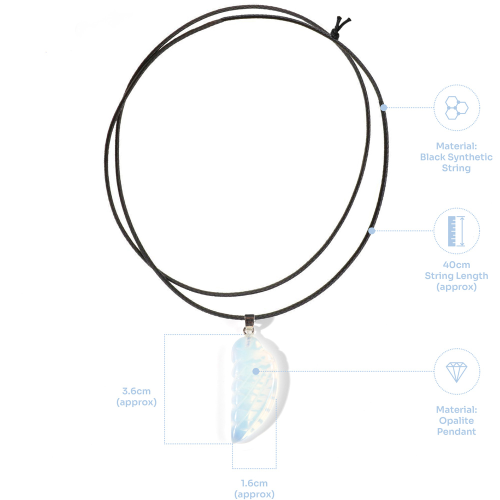 Myga Opalite Angel Wing Pendant Necklace Image 4