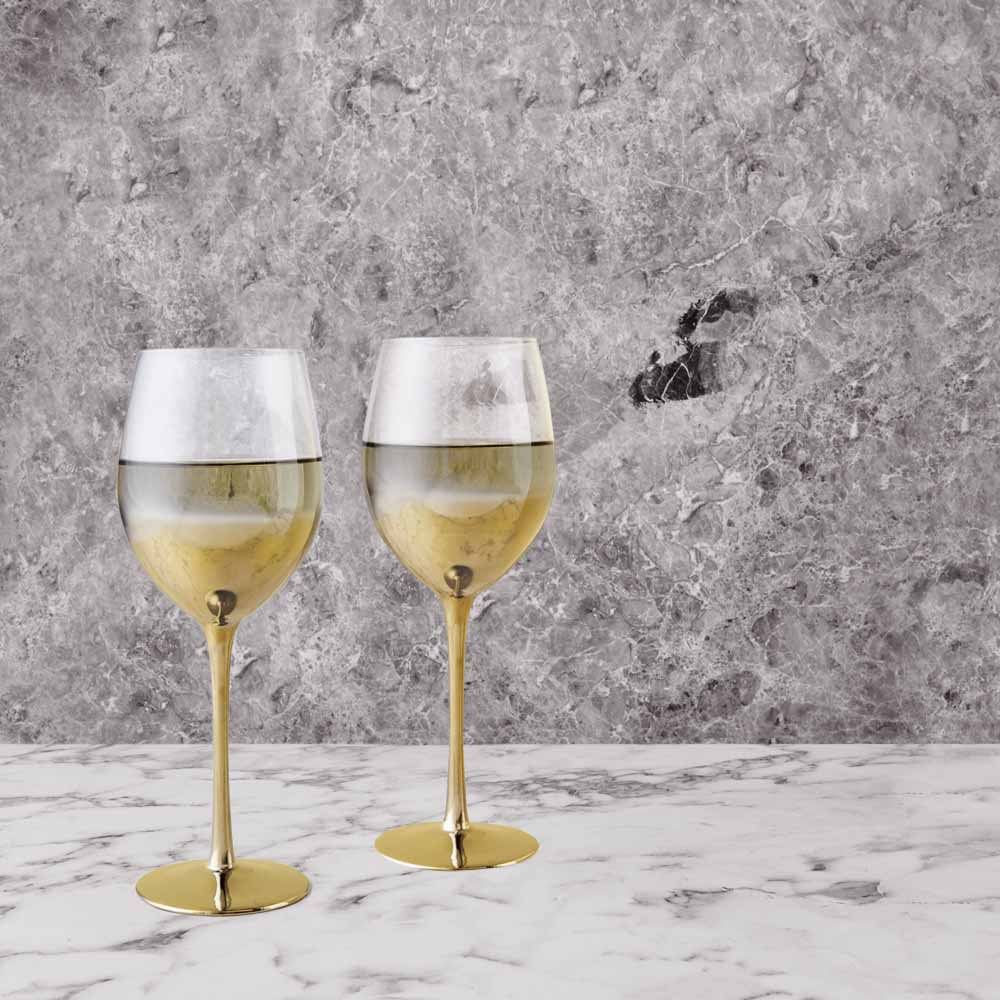 Wilko Gold Metallic Wine Glass 4pk Image 5
