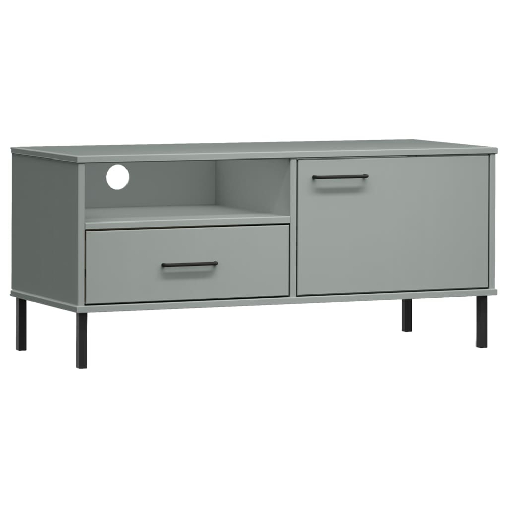 vidaXL Oslo Single Door Single Drawer Single Shelf Grey TV Cabinet Image 2