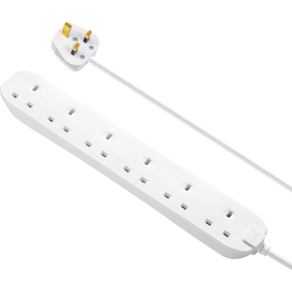 Masterplug White 13A 6 Socket Extension Lead 2m Image 3