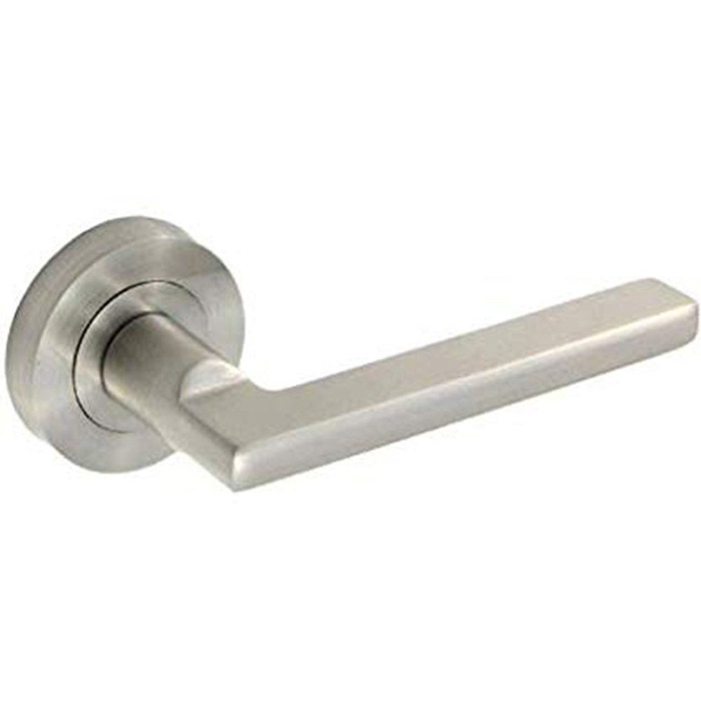 Golden Grace Satin Chrome Leon Door Handle Set Image