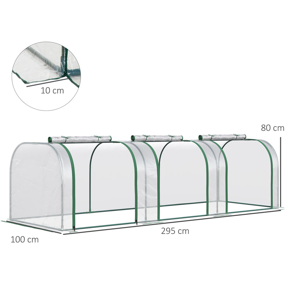 Outsunny Clear PVC 3.3 x 9.7ft Polytunnel Greenhouse Image 5