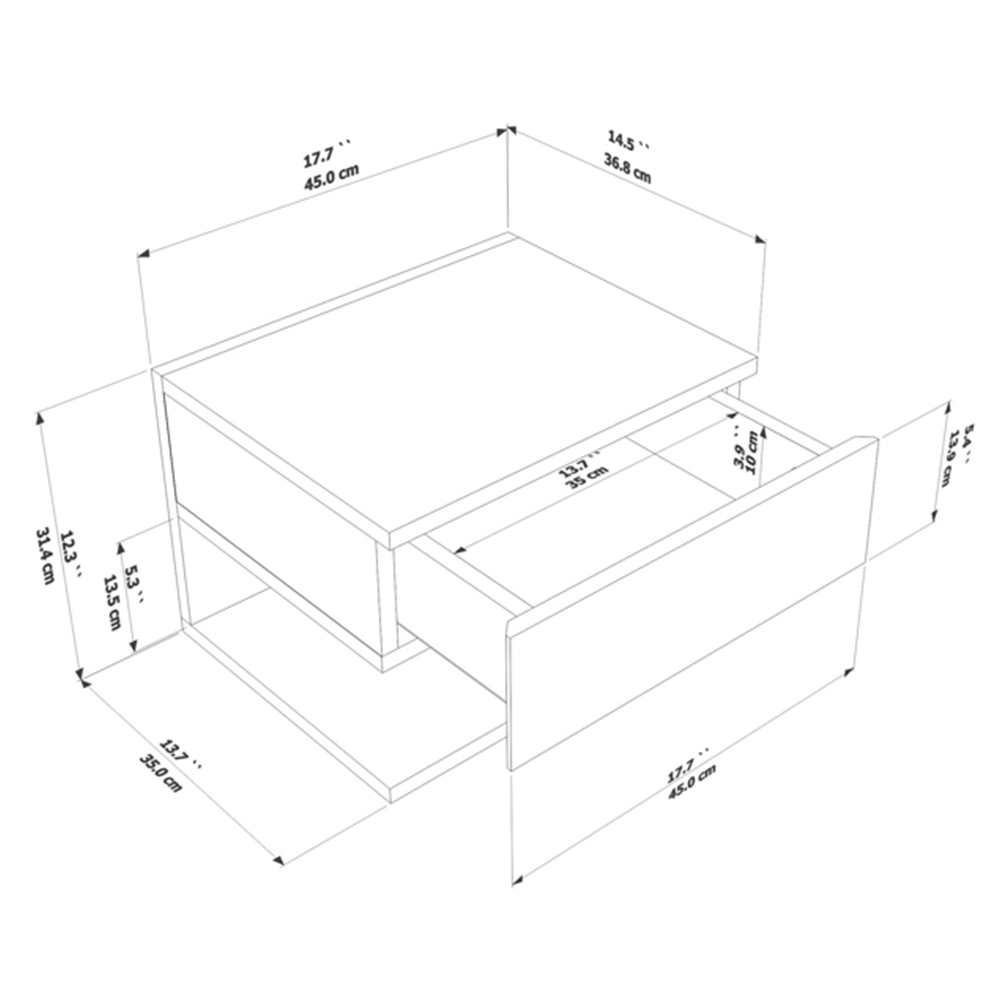 Decorotika Vivid White Minimalist Floating Nightstand Image 9