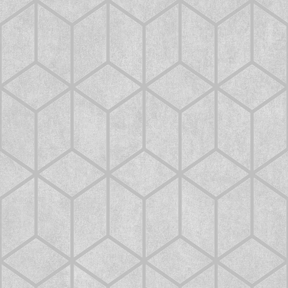 Muriva Axton Cube Grey Wallpaper Image 1