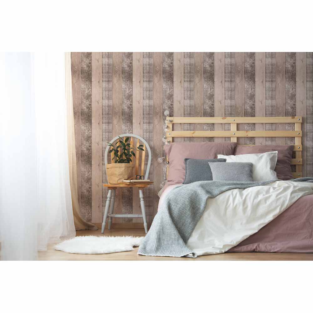 Fresco Country Plank Blush Wallpaper Wilko