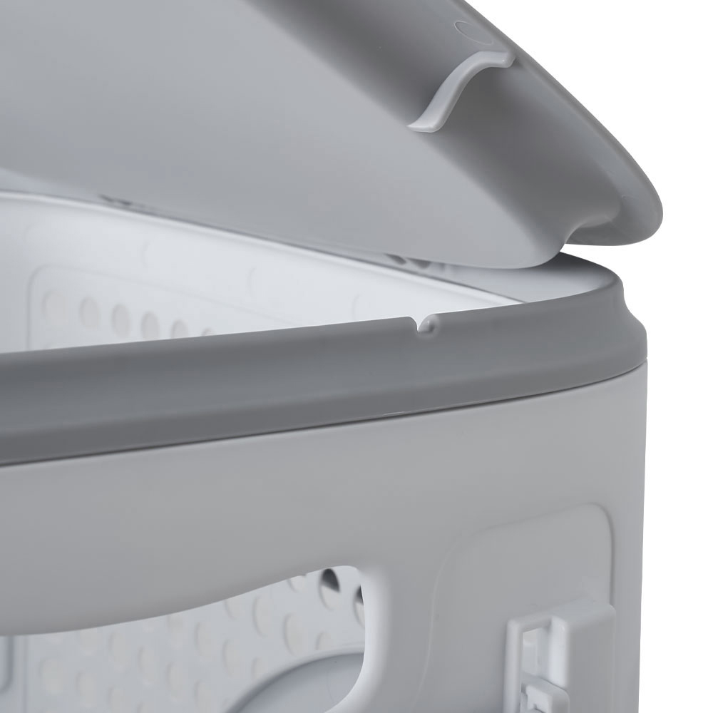 Living and Home White and Grey Laundry Basket with Wheels and Lid Image 4