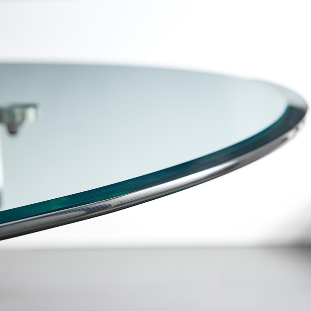 Furniturebox Arona Cesano 6 Seater Round Dining Set Grey and Chrome Image 4