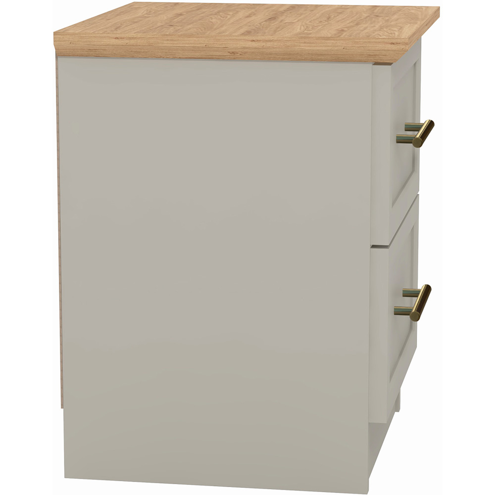 GFW Lyngford 2 Drawer Grey Bedside Table Image 4