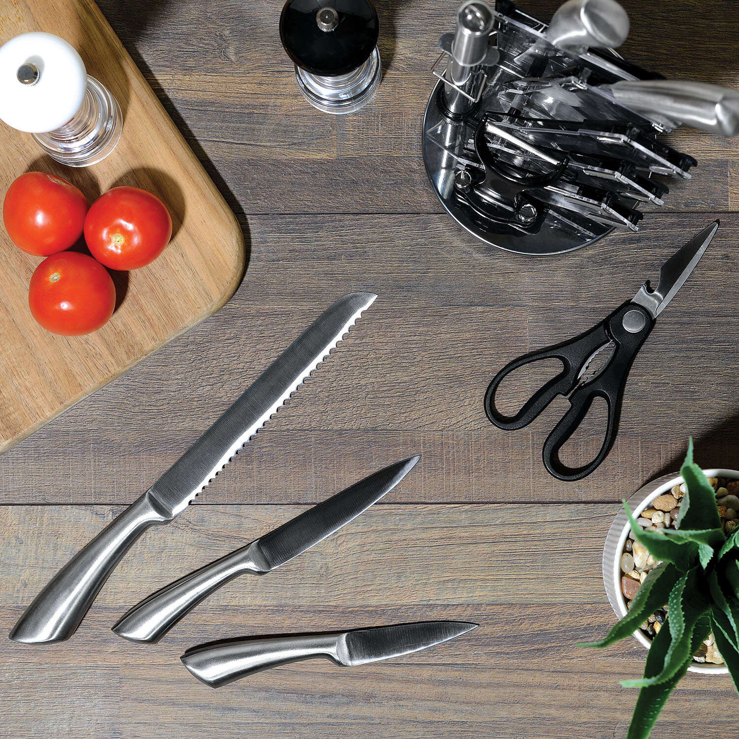 KM 9 Piece Stainless Steel Knife Set - Chrome Image 2
