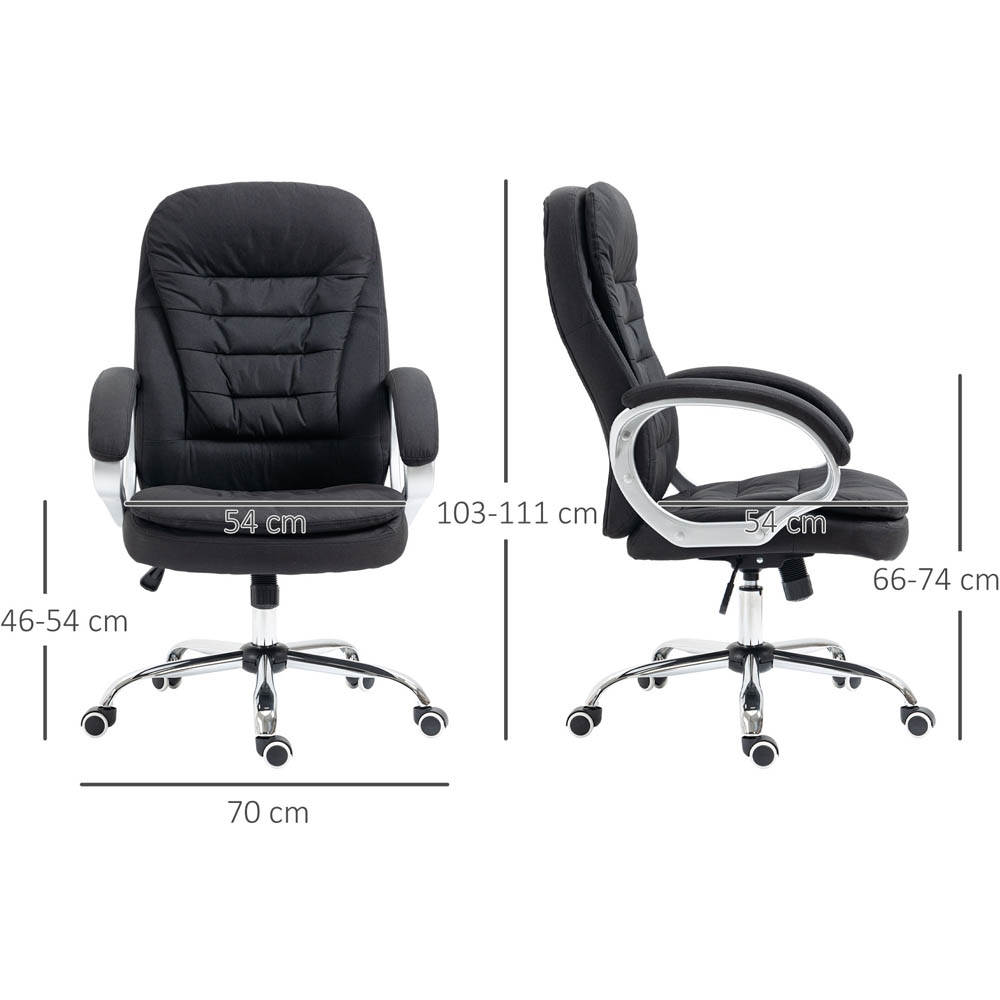 Portland Black Linen Swivel Office Chair Image 7