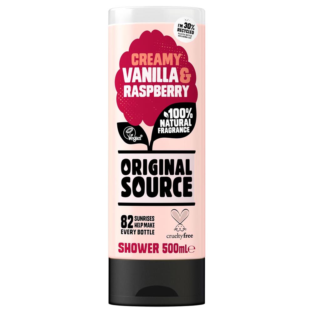 Original Source Creamy Vanilla and Raspberry Shower Gel 500ml Image 1