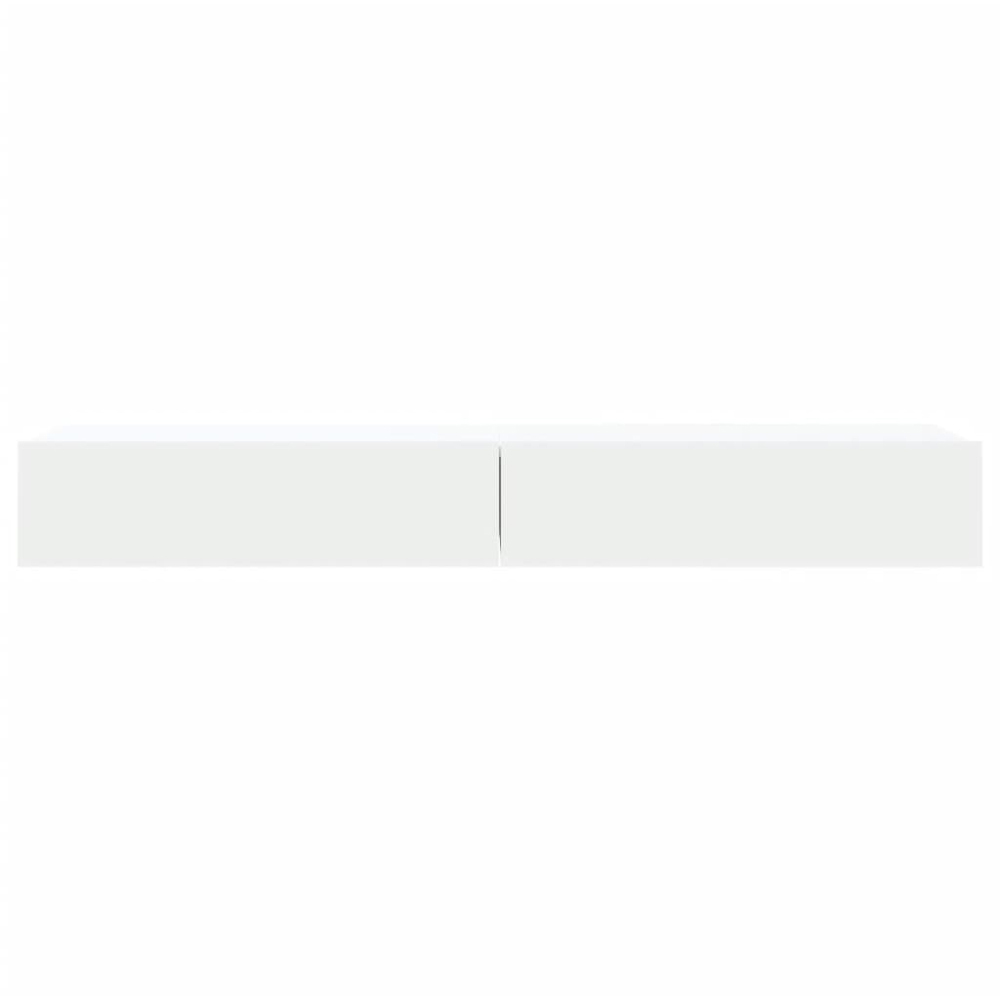 vidaXL Single Drawer White LED TV Cabinet Set of 2 Image 7