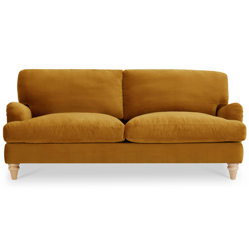 Home Detail Oxford 3 Seater Mustard Gold Velvet Sofa Image 3