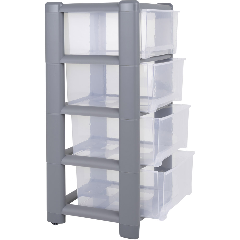 Wham Deep 4 Drawer Steel and Clear Storage Unit Image 5