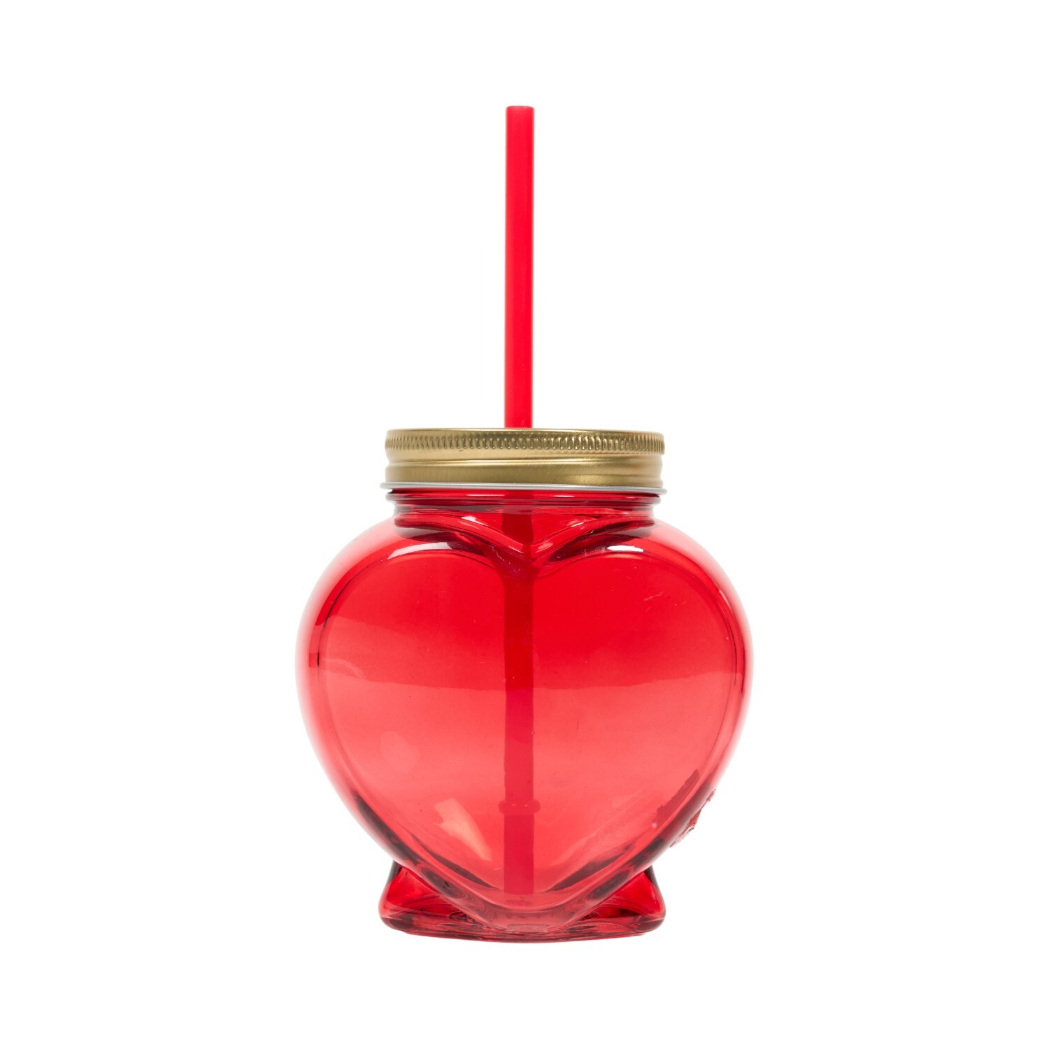 Heart Glass Drinking Jar Image 2