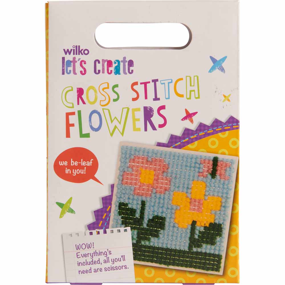 Wilko Make Your Own Cross Stitch Flowers Image