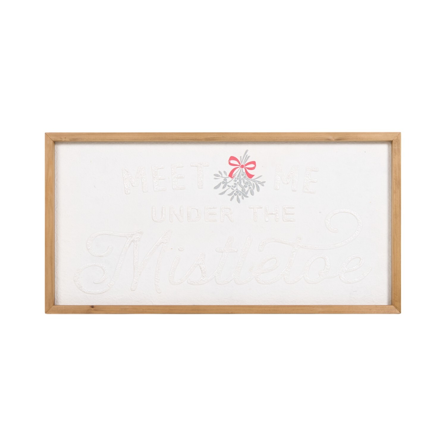 Mistletoe Shimmer Framed Plaque Brown and White Image 1
