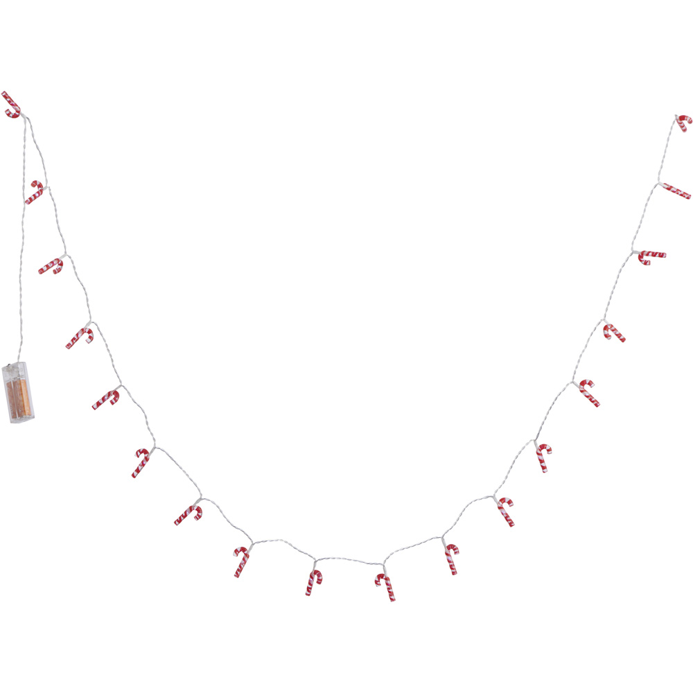 Wilko 20 B/O Mini Candy Cane LED String Lights Image 2