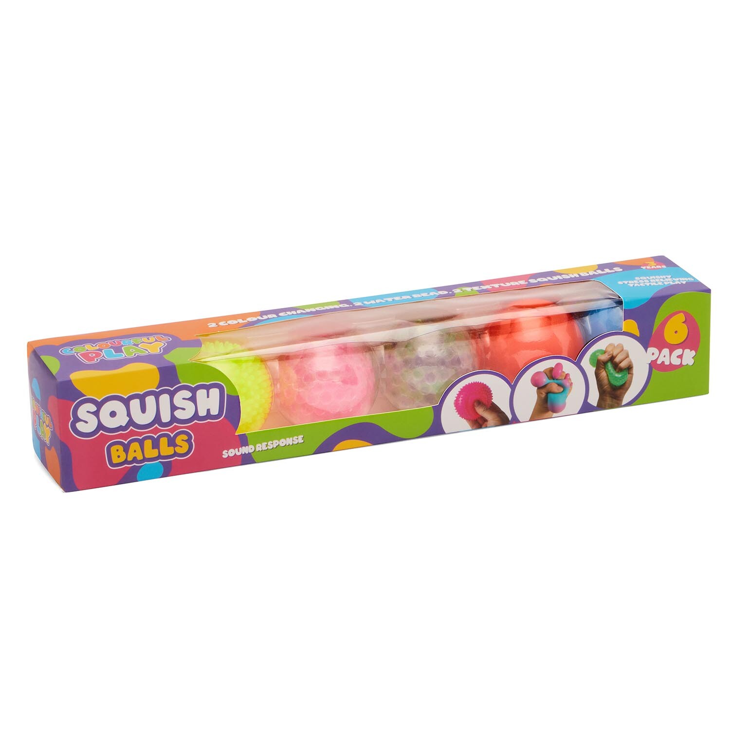ToyMania Colourful Play Squish Balls 6 Pack Image 1