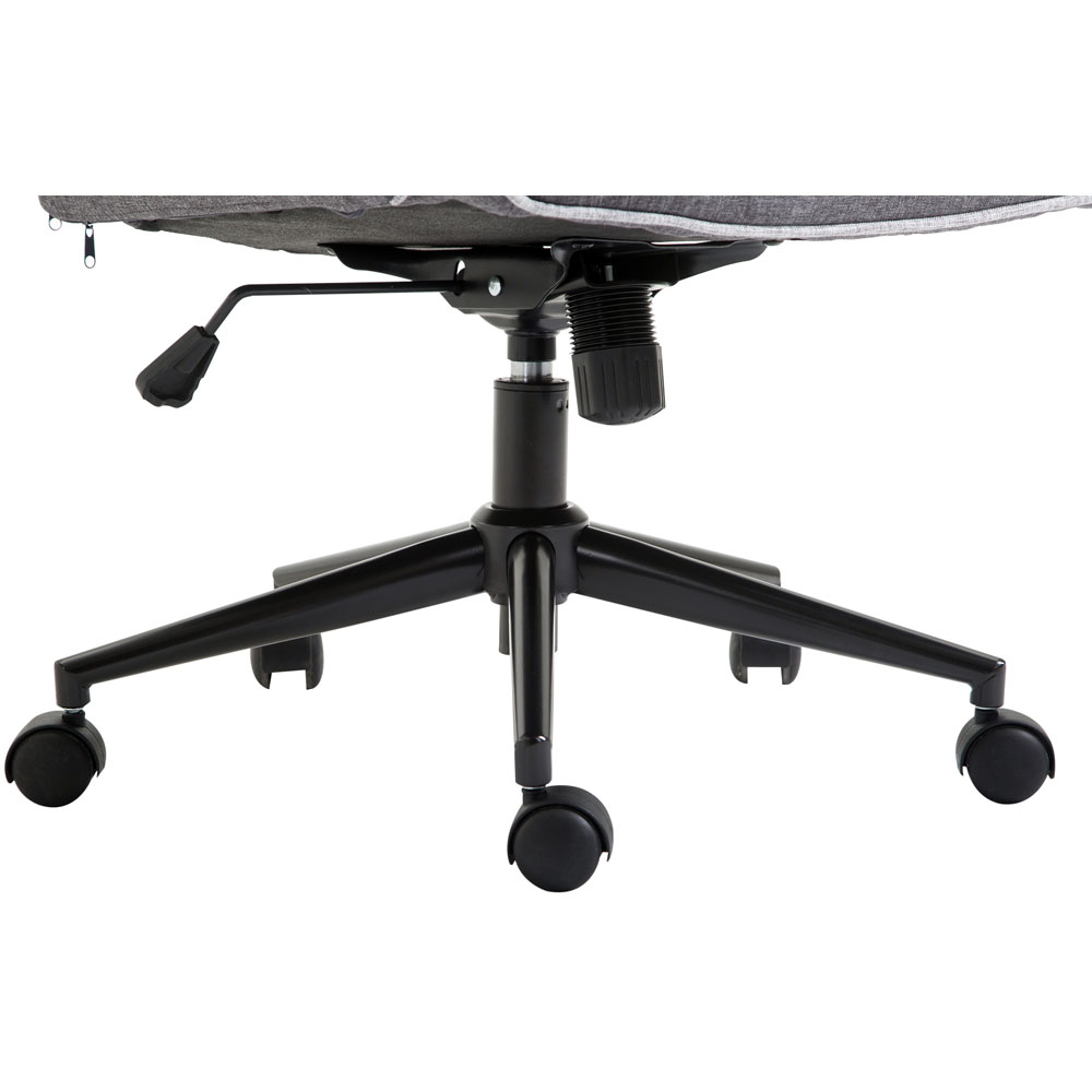 Portland Dark Grey Tufted Swivel Office Desk Chair Image 3