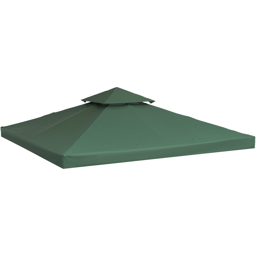 Outsunny 3 x 3m 2 Tier Dark Green Gazebo Canopy Replacement Cover Image 2