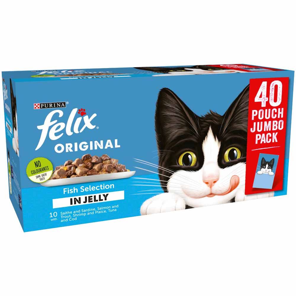 Felix Original Fish Selection in Jelly Cat Food 40 x 100g Image 3