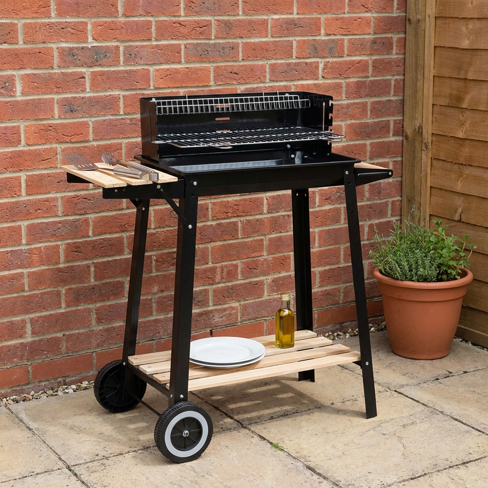 Cancun Rectangular BBQ Grill - Black Image 4