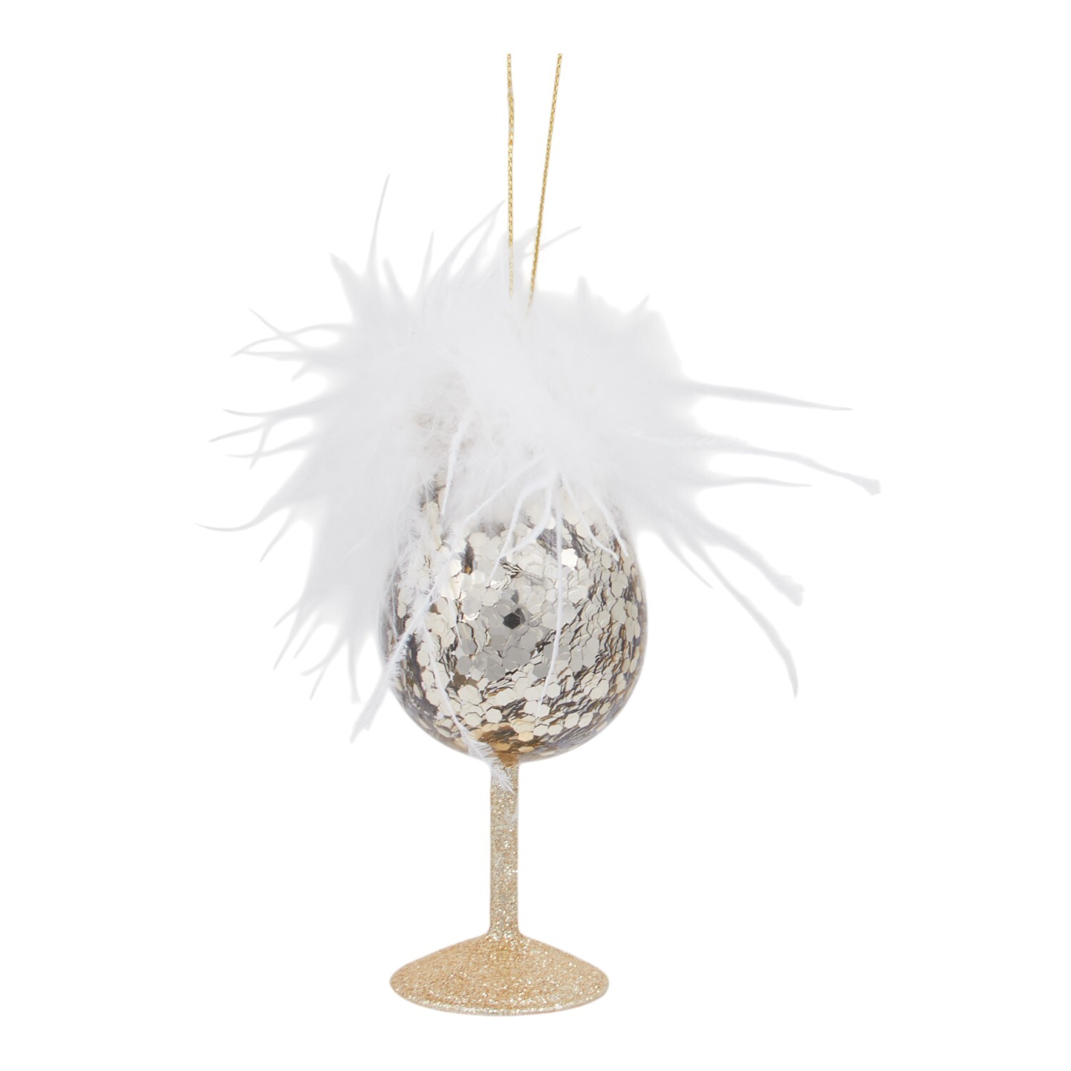 Feather Wine Glass Hanging Decoration Image 2