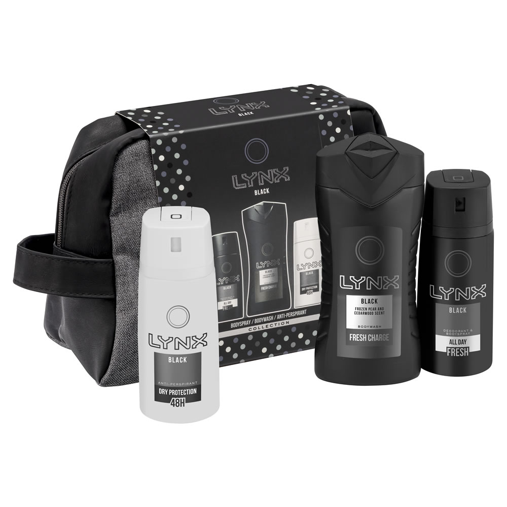 Lynx Black Wash Bag Gift Set Image 3