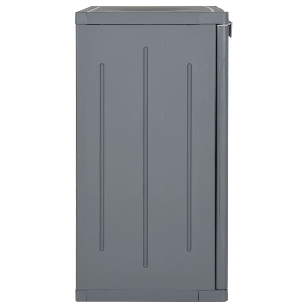 vidaXL 2 Door Grey PP Rattan Garden Storage Cabinet Image 3