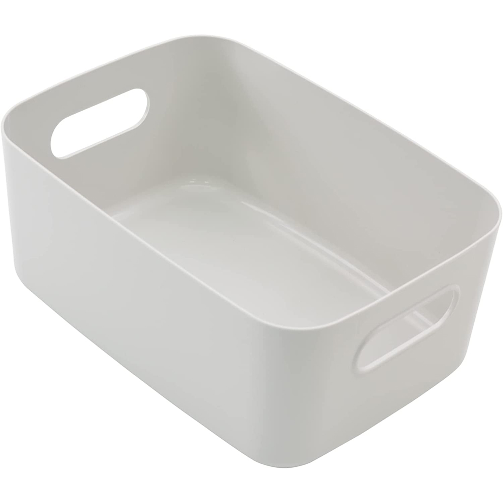 SA Products Grey Plastic Storage Basket Set of 3 Image 3