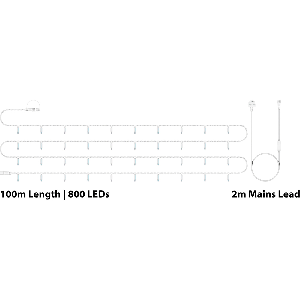 Eagle Connect Warm White LED White String Light 100m Image 8