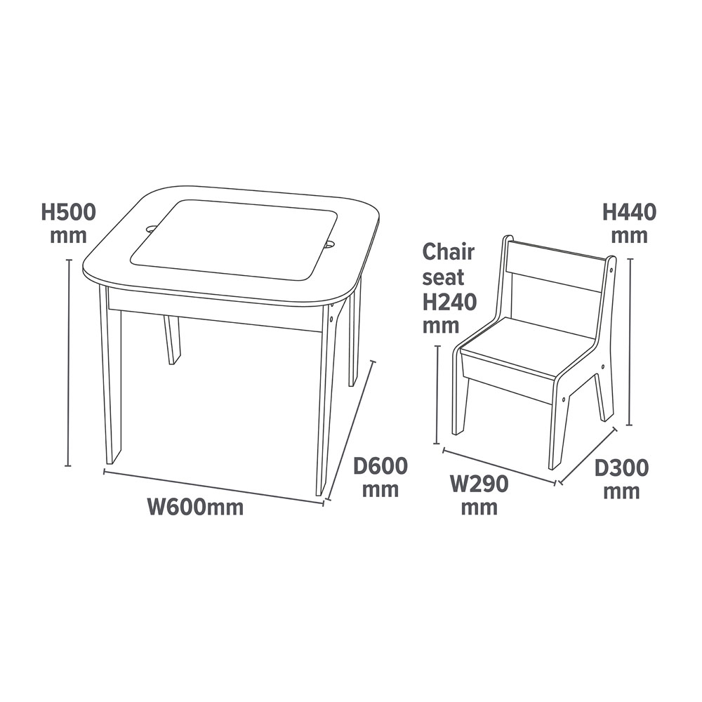 Liberty House Toys 4-in-1 2 Seater Kids Play Table and Chairs Set Image 9