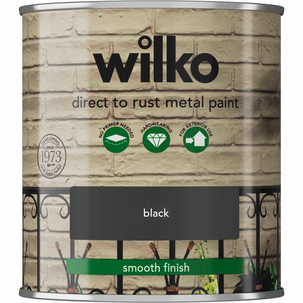 Wilko Direct to Rust Black Smooth Metal Paint 250ml Image 2