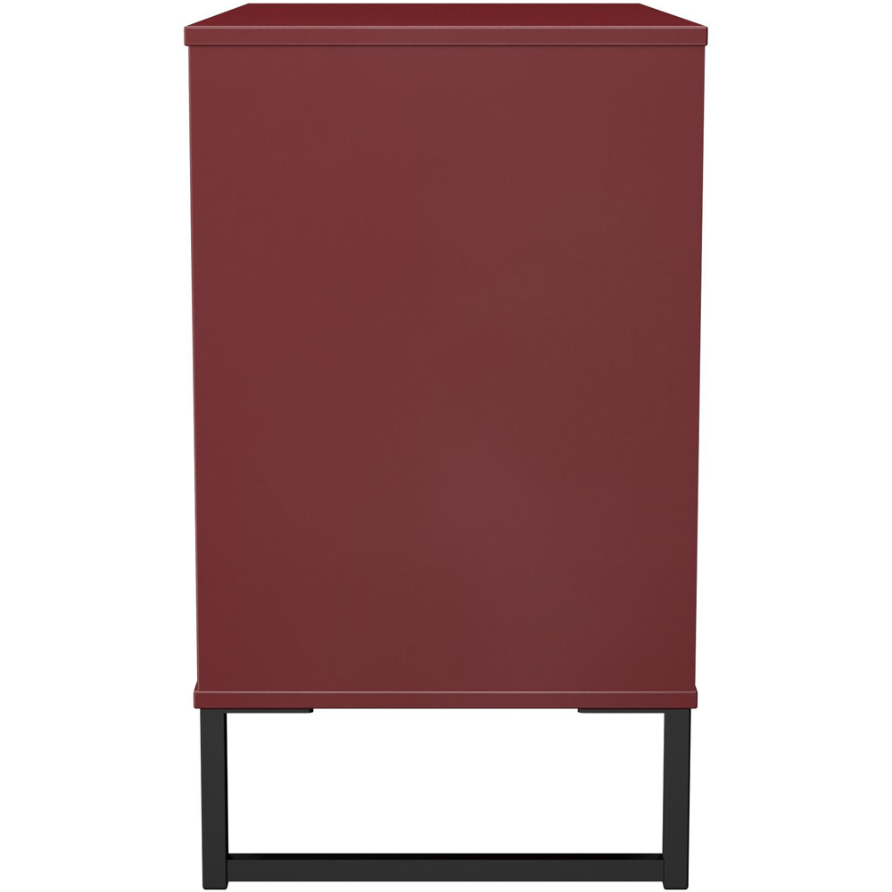Crowndale Hong Kong 3 Drawer Red Matt Chest of Drawers Ready Assembled Image 4