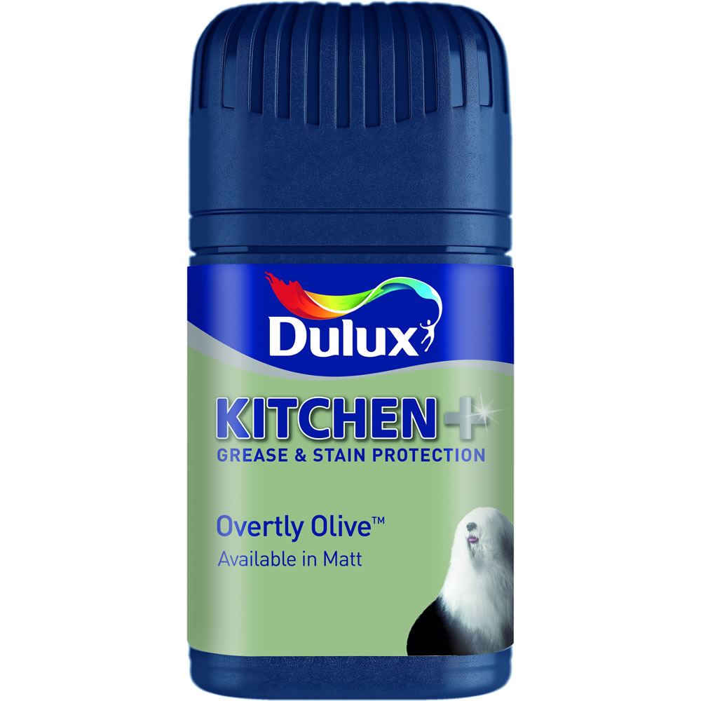 Dulux Kitchen+ Overtly Olive Matt Emulsion Paint  Tester Pot 50ml Image 1