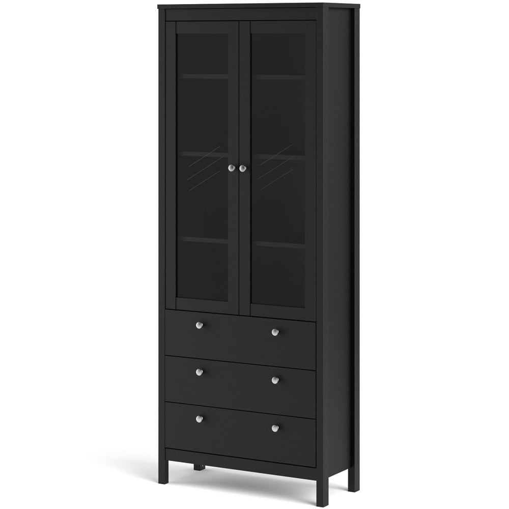 Florence Madrid 2 Door 3 Drawer Matt Black China Chest Image 3