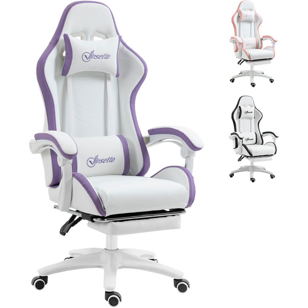 Portland Purple PU Leather Recliner Gaming Chair Image 2