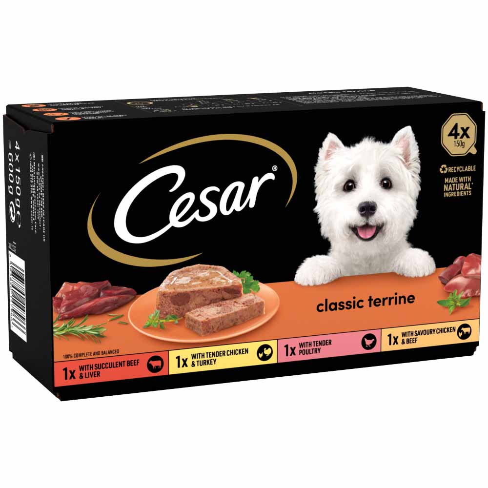 Cesar Classic Terrine Selection Dog Food Trays 4 x 150g Image 3