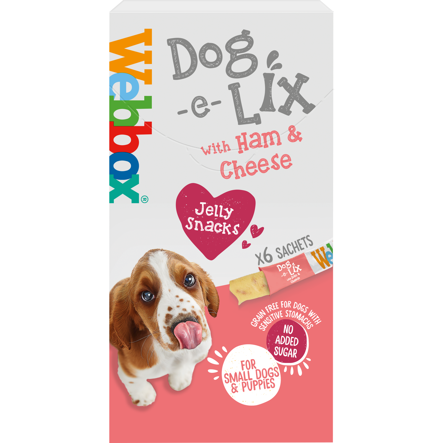 Webbox Dog-e-Lix Ham and Cheese Jelly Snack Dog Treat 100g Image 1