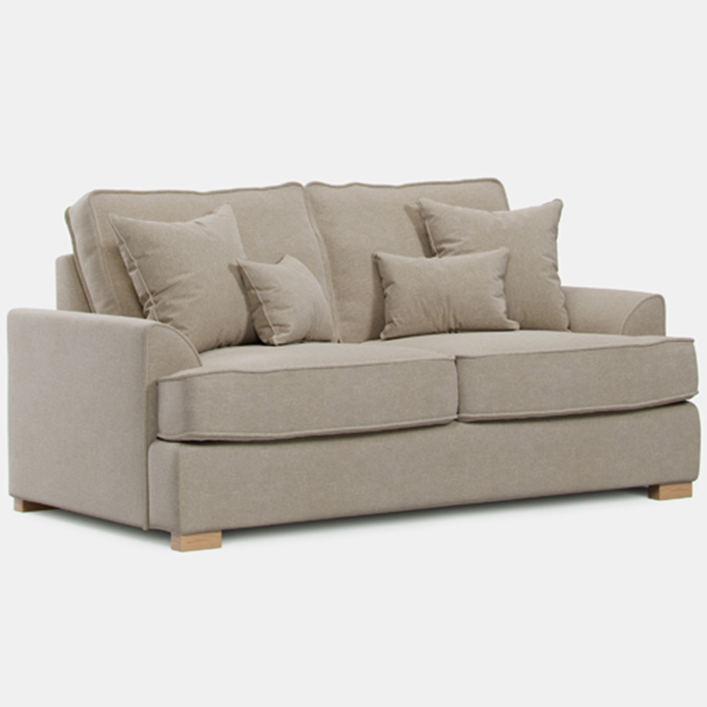 Alba City 2 Seater Stone Fabric Sofa Image 2