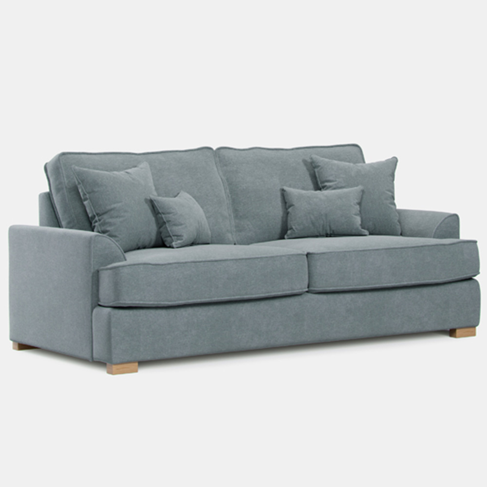 Alba City 3 Seater Fine Blue Fabric Sofa Image 2
