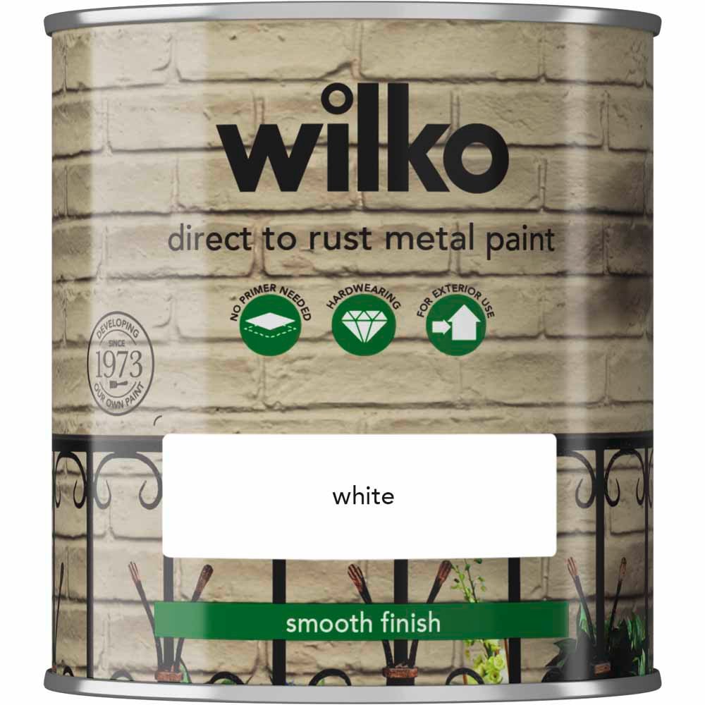 Wilko Direct to Rust White Smooth Metal Paint 250ml Image 2