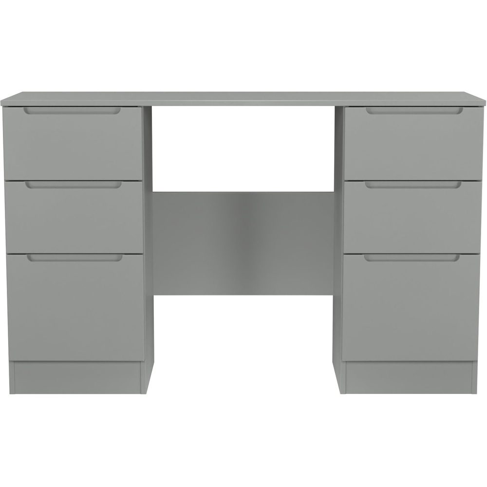 Crowndale Milan 6 Drawer Dusk Grey Kneehole Desk Ready Assembled Image 2