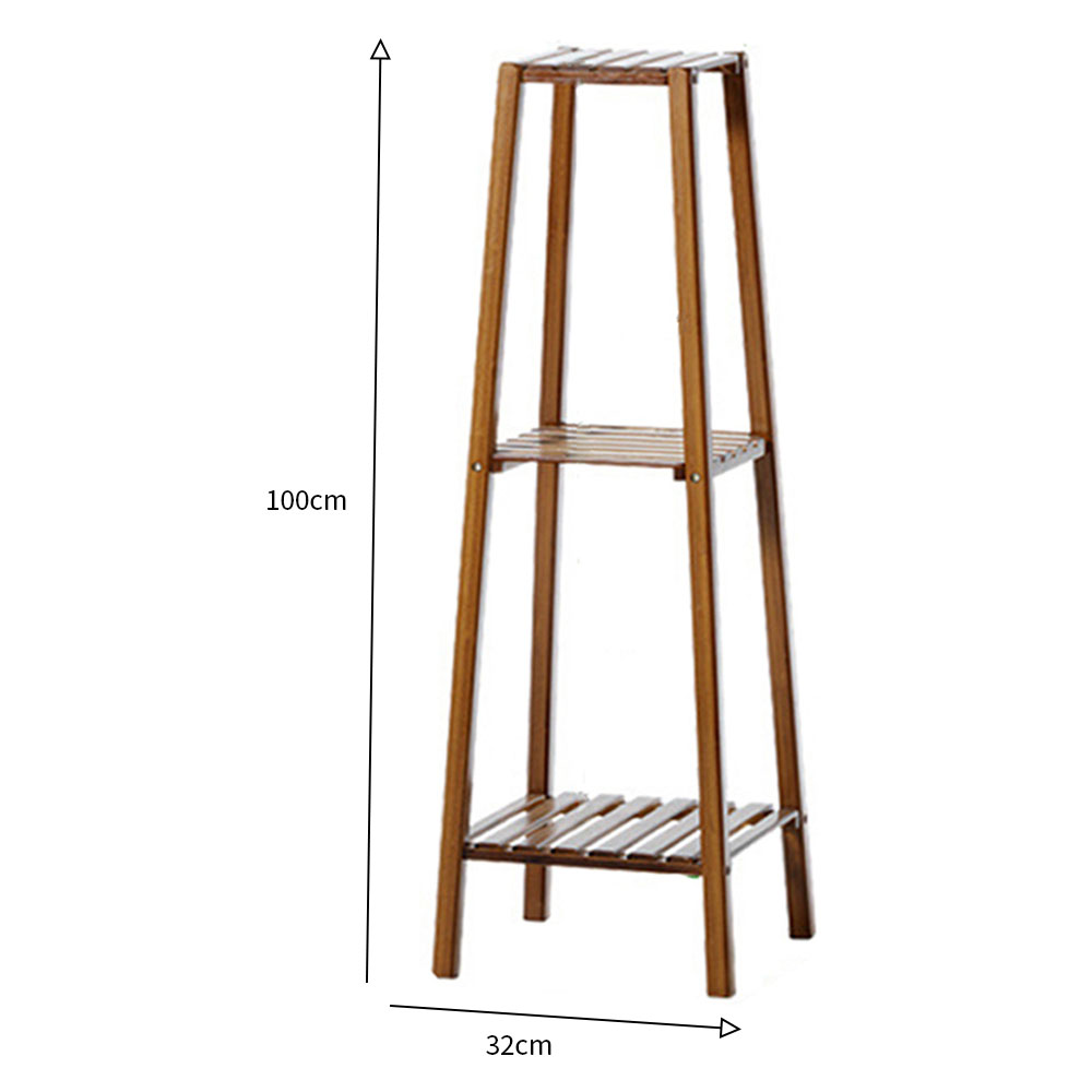 Living and Home 3 Tier Wooden Vintage Natural Plant Stand Image 6